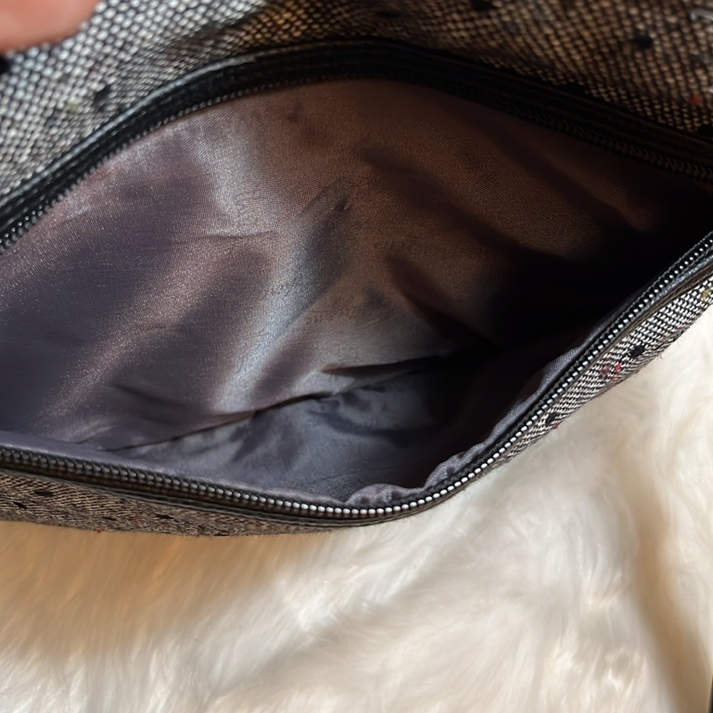 Thirty-One Grey Polka Dot Crossbody Bag Purse - Picture 4 of 8